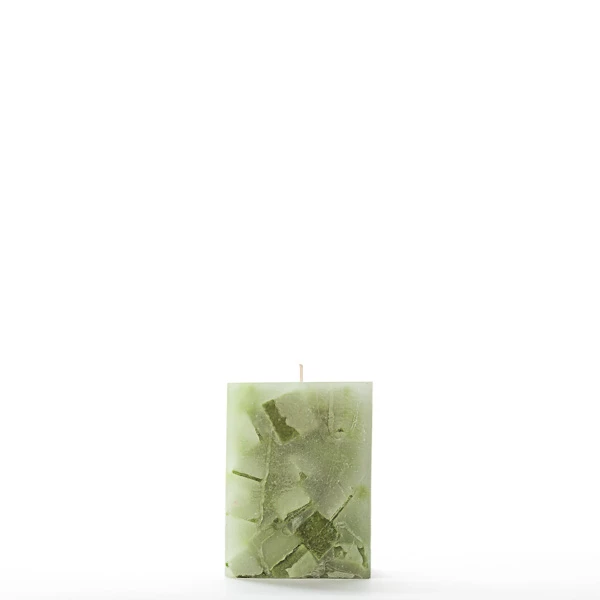 3x3x4 Green Chunky Square Pillar Candle 5 3x3x4 Green Chunky Square Pillar Candle - Image 5