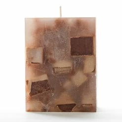3x3x4 Brown Chunky Square Pillar Candle