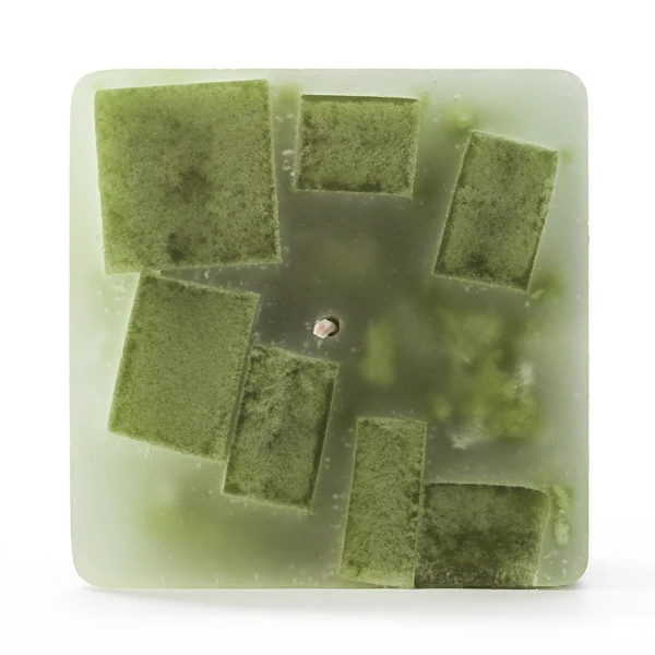 3x3x6 Green Chunky Square Pillar Candle - Image 3