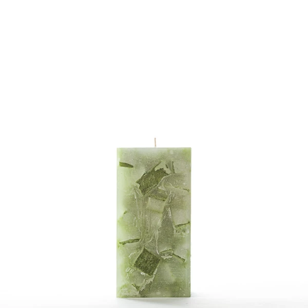 3x3x6 Green Chunky Square Pillar Candle - Image 5