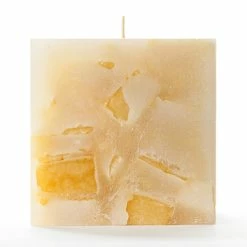 4x4x4 Yellow Chunky Square Pillar Candle