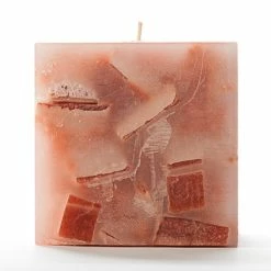 4x4x4 Orange Chunky Square Pillar Candle