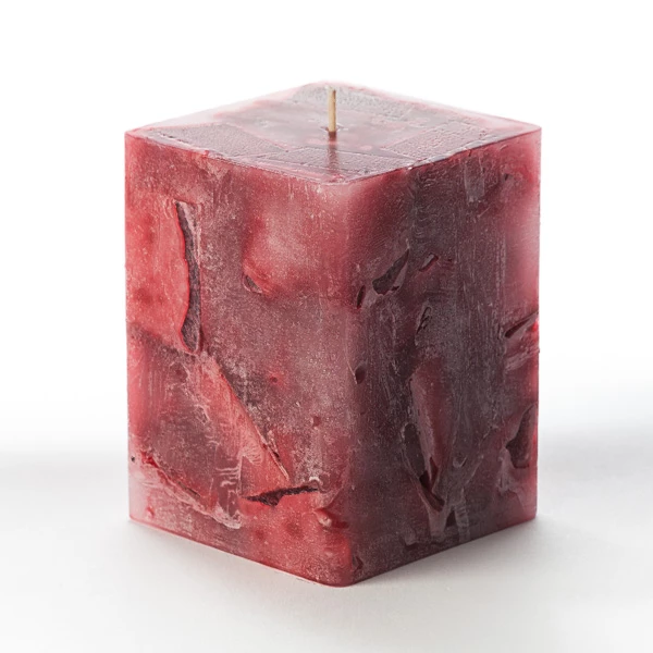 4x4x4 Red Chunky Square Pillar Candle - Image 2
