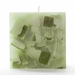 4x4x4 Green Chunky Square Pillar Candle