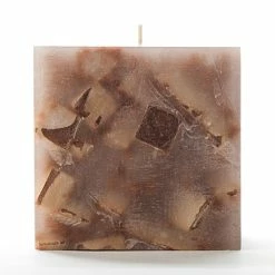 4x4x4 Brown Chunky Square Pillar Candle