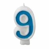 Birthday Candle - Number 9 - Blue Number Cake Toppers