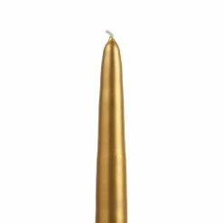 12 Inch Metallic Gold Taper Candle