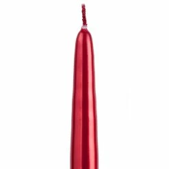 12 Inch Metallic Red Taper Candle