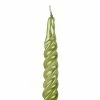 12 Inch Metallic Fresh Green Twist Swirl Taper Candle