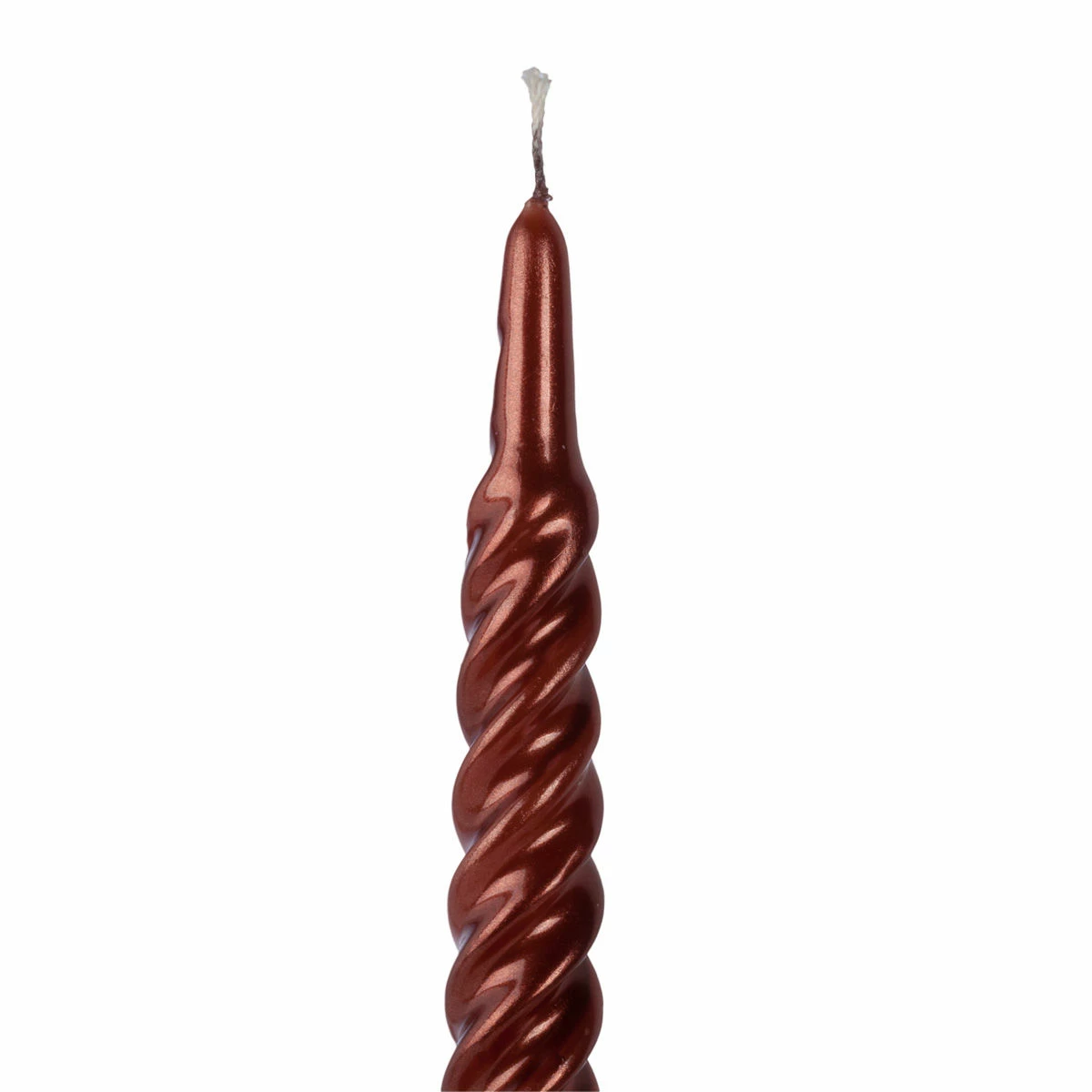 12 Inch Metallic Chocolate Twist Swirl Taper Candle
