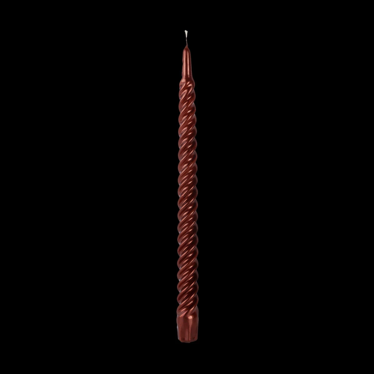 12 Inch Metallic Chocolate Twist Swirl Taper Candle - Image 3