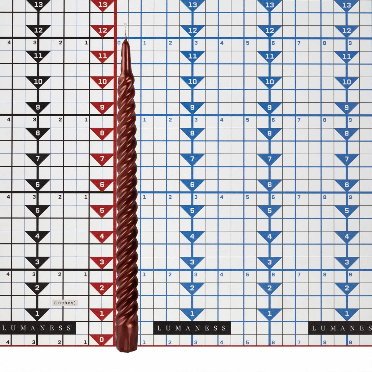 12 Inch Metallic Chocolate Twist Swirl Taper Candle - Image 4