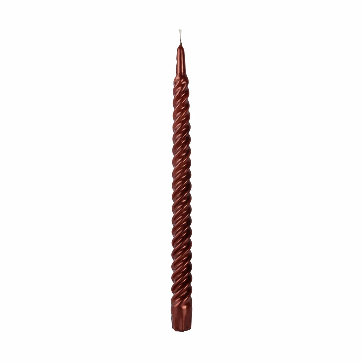12 Inch Metallic Chocolate Twist Swirl Taper Candle - Image 5