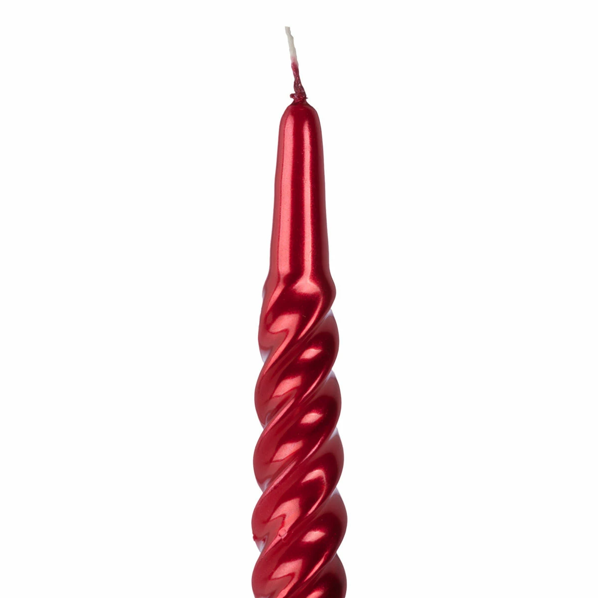 12 Inch Metallic Red Twist Swirl Taper Candle