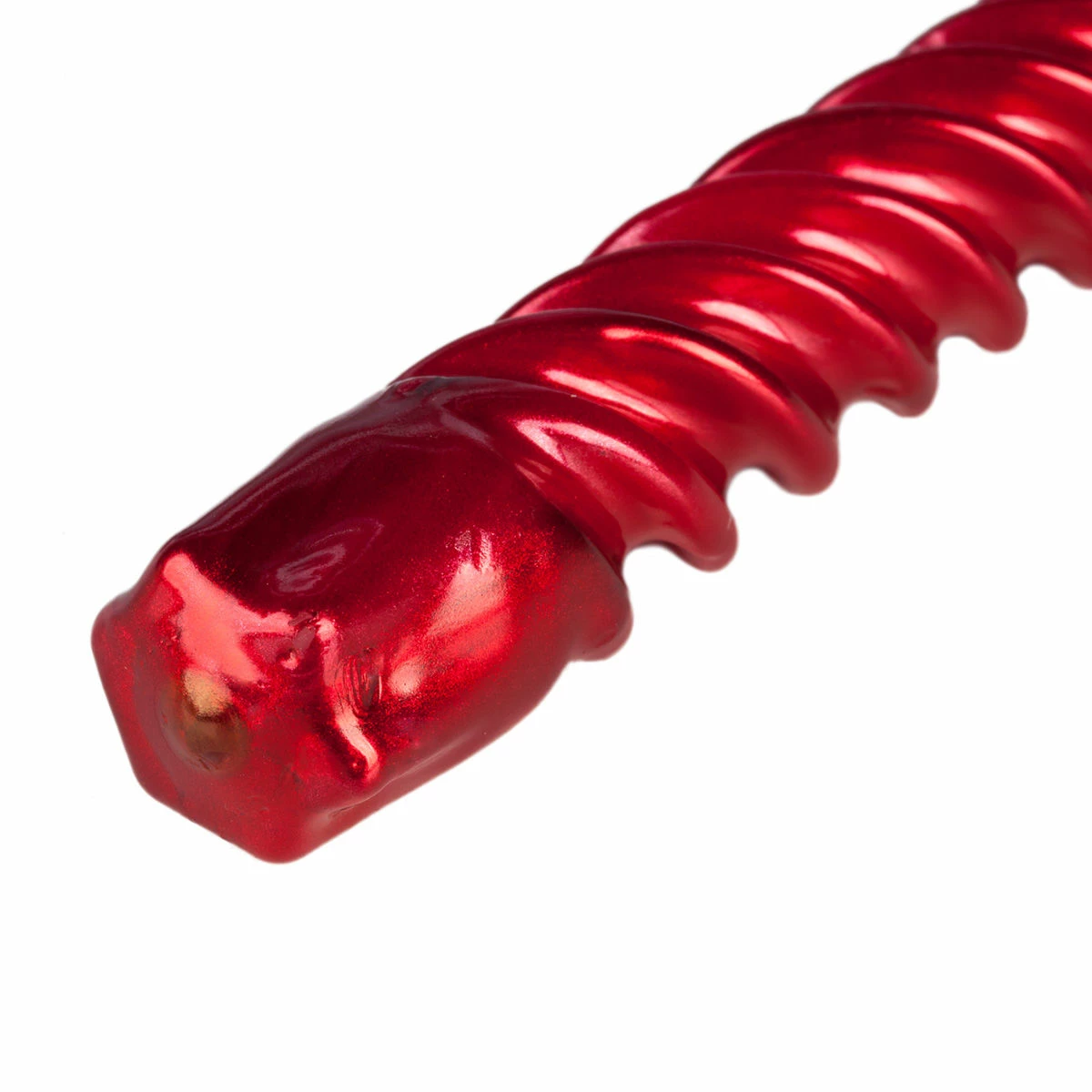 12 Inch Metallic Red Twist Swirl Taper Candle - Image 2