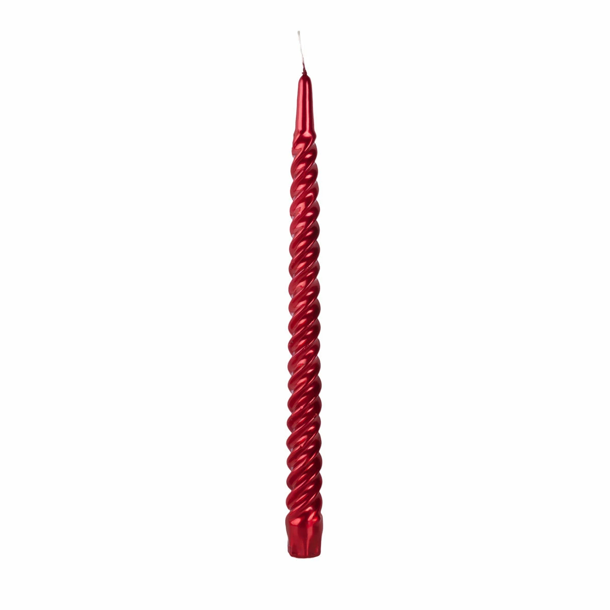 12 Inch Metallic Red Twist Swirl Taper Candle - Image 5