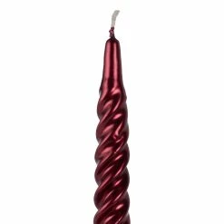 12 Inch Metallic Pomegranate Twist Swirl Taper Candle