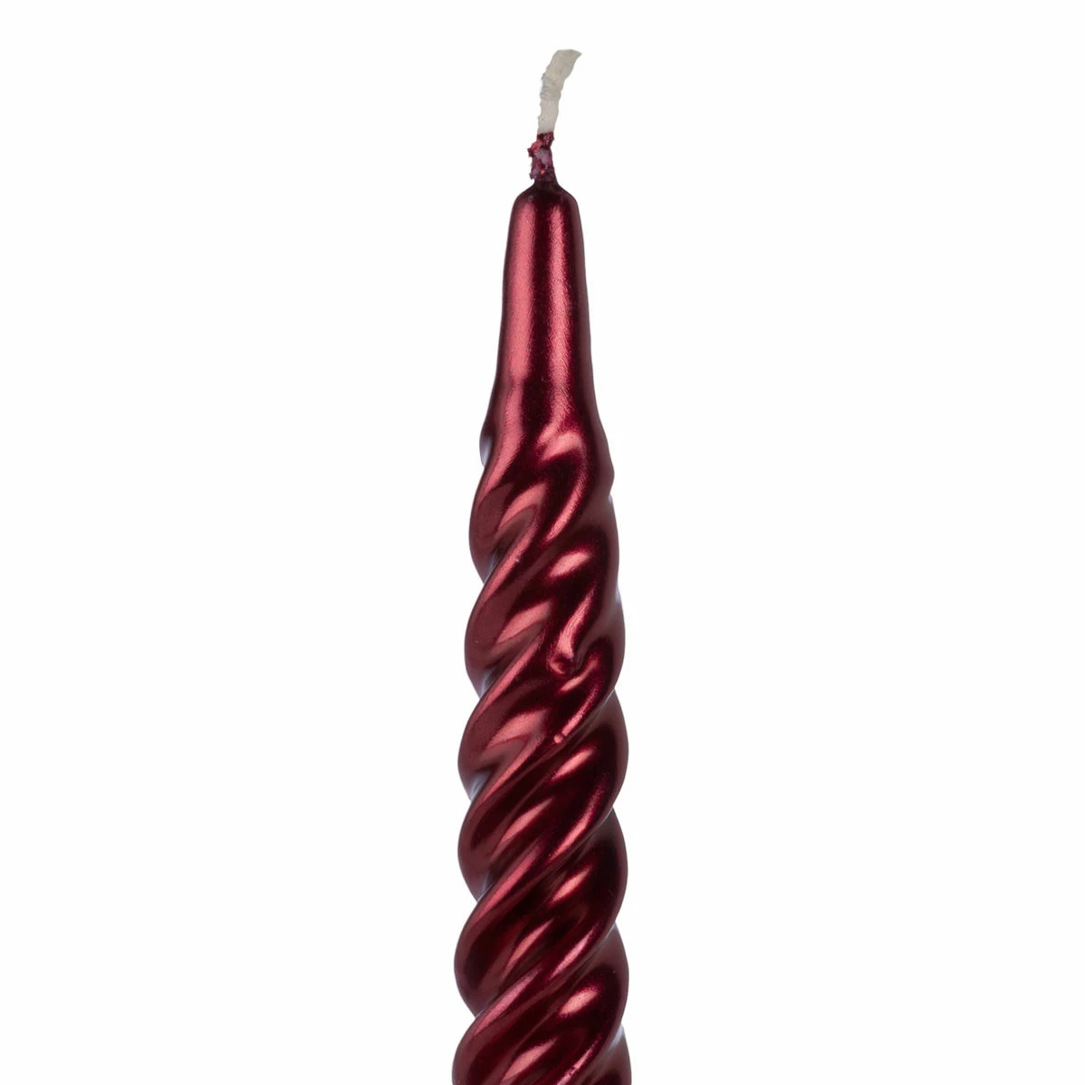 12 Inch Metallic Pomegranate Twist Swirl Taper Candle