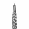 12 Inch Metallic Silver Twist Swirl Taper Candle