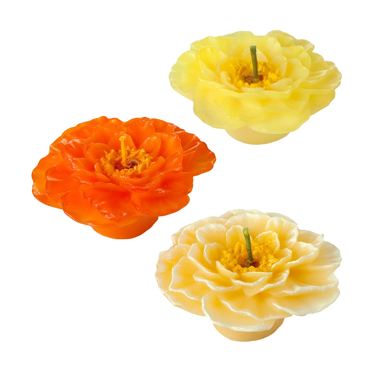 Floating Peony Flower Candle (3 Pc Pack)