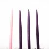 12 Inch Advent Taper Candles Set - Purple, Pink (4 Pc Pack)