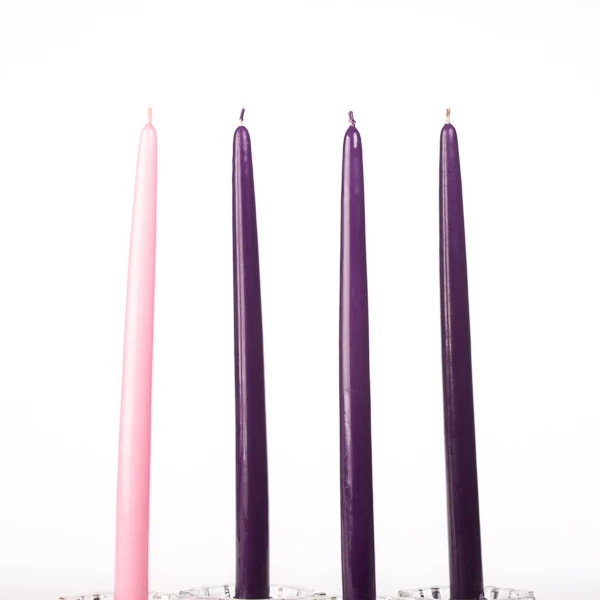 12 Inch Advent Taper Candles Set - Purple, Pink (4 Pc Pack)