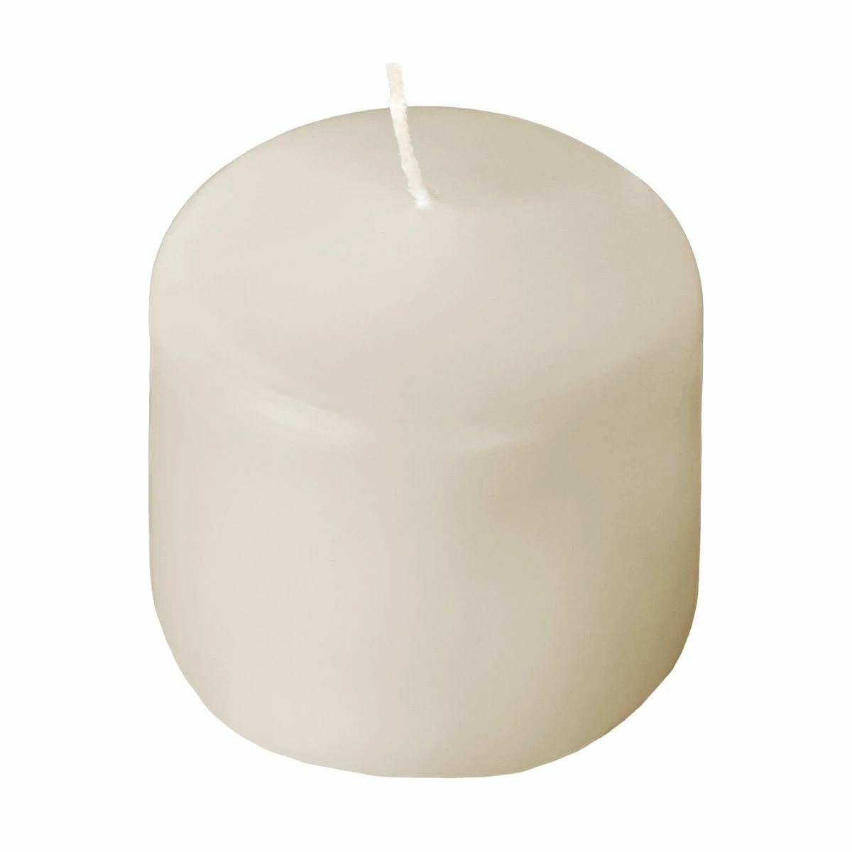 2x2 Unscented Ivory Button Pillar Candle - Mini Pillar